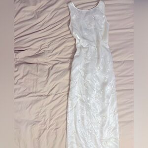 Vintage Formal dress - embroidered butterflies - bridal
